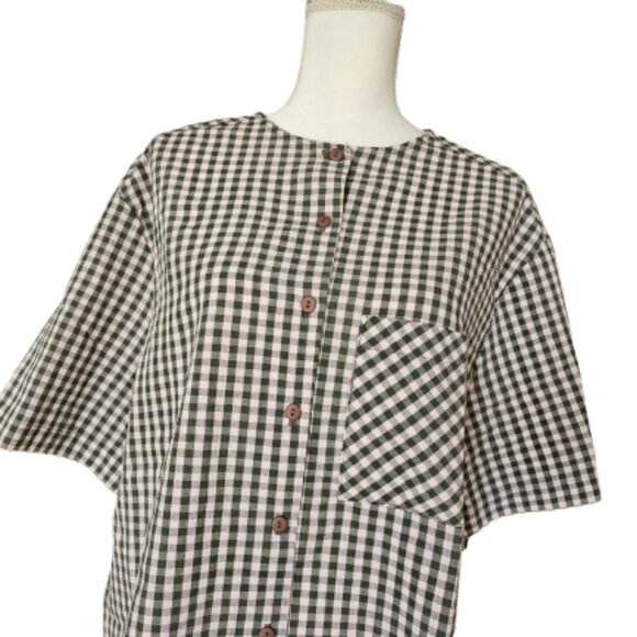 RUSS STUDIO PLUS WOMEN 3/4 SLEEVE PLAID TOP - SIZE 18 - Picture 2 of 5